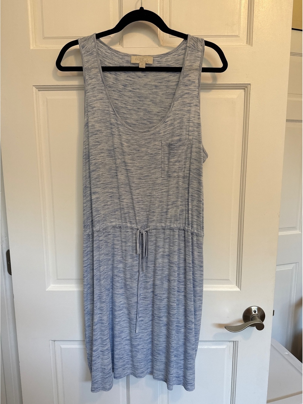 Olive & Oak Sleeveless Drawstring Waist Dress in Heather Gray XL